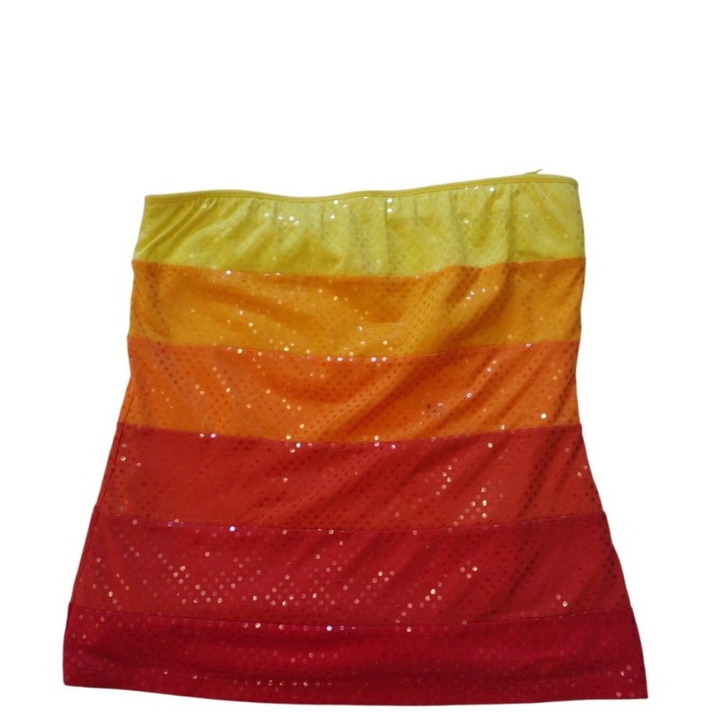 Express Strapless Top Woman S Multicolor Sequins Sexy Basic Cami Lined Stretch